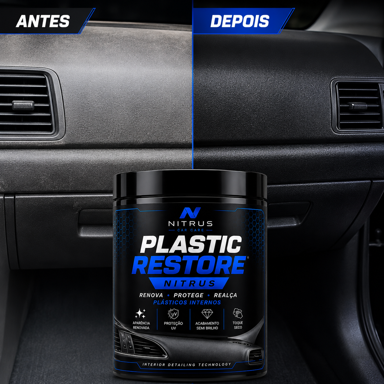 Plastic Restore Nitrus - Revitalizador de Plástico Automotivo Interno
